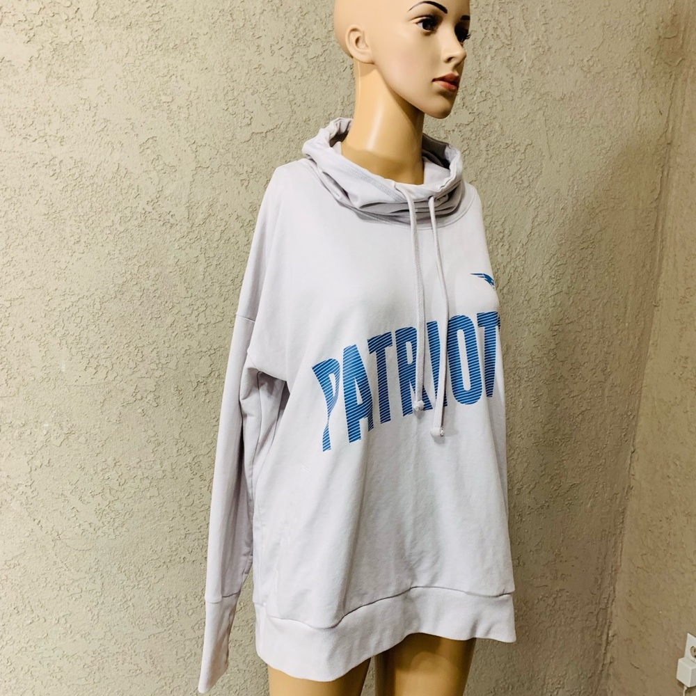 New England Patriots Lightweight Jersey Knit Funnel Neck Sweater Size L - Picture 10 of 13